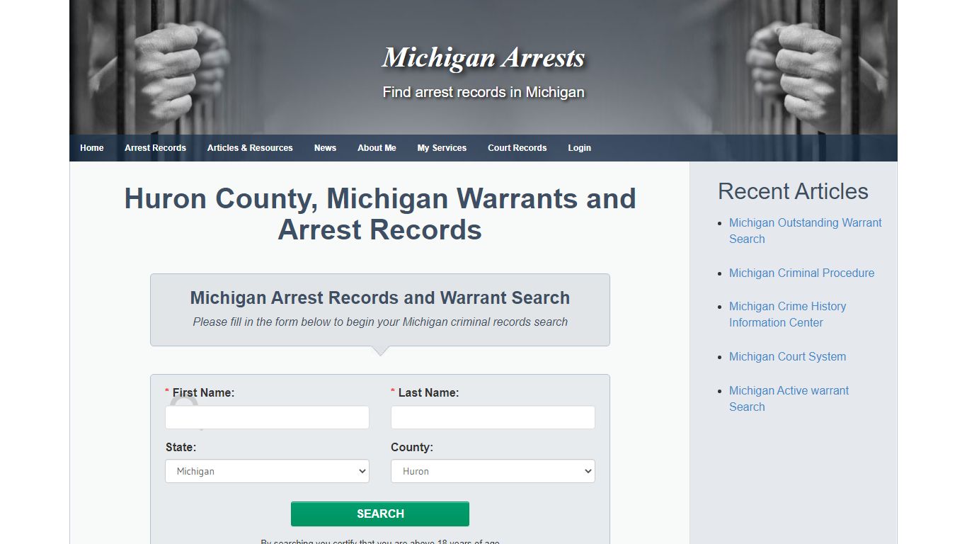 Huron County, Michigan Warrants and Arrest Records